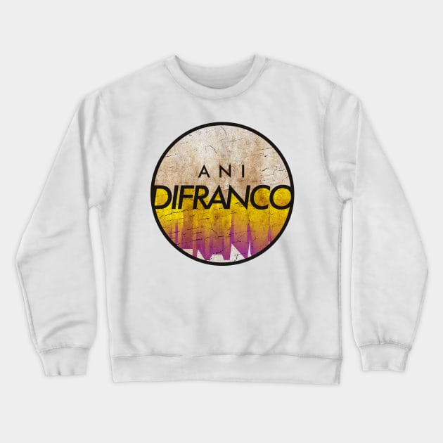 Ani DiFranco - VINTAGE YELLOW CIRCLE Crewneck Sweatshirt by GLOBALARTWORD